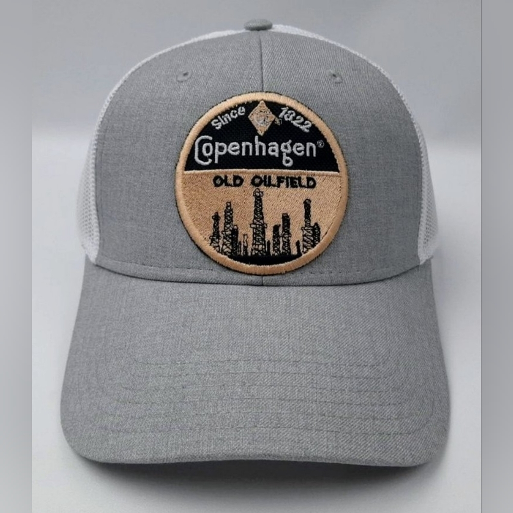 Copenhagen Old Oilfield Embroidered Patch Mesh Snapback Trucker Chew Snuff Dip